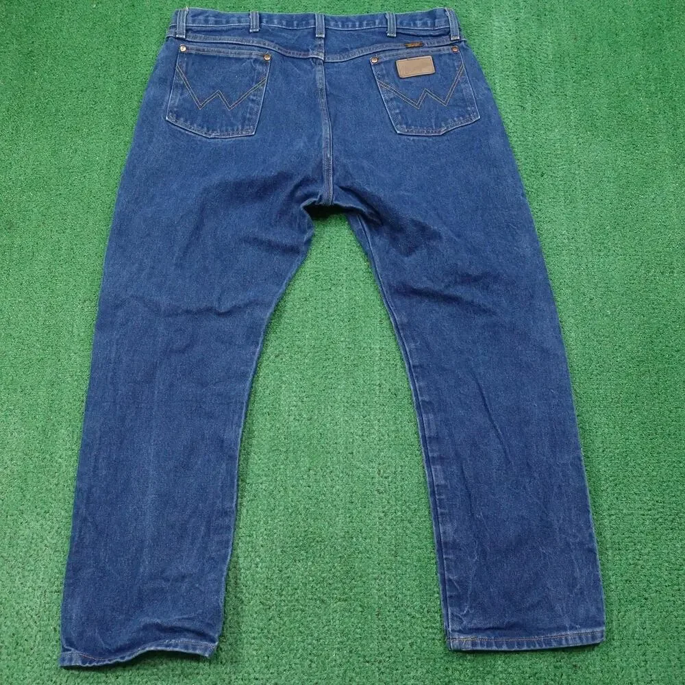 Vintage Wrangler Jeans 40x29 (42x30) Blue 13MWZ‎ Cowboy Cut Straight Leg Denim